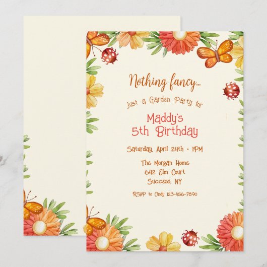 Garden Visitors Einladung (Vorne/Hinten)