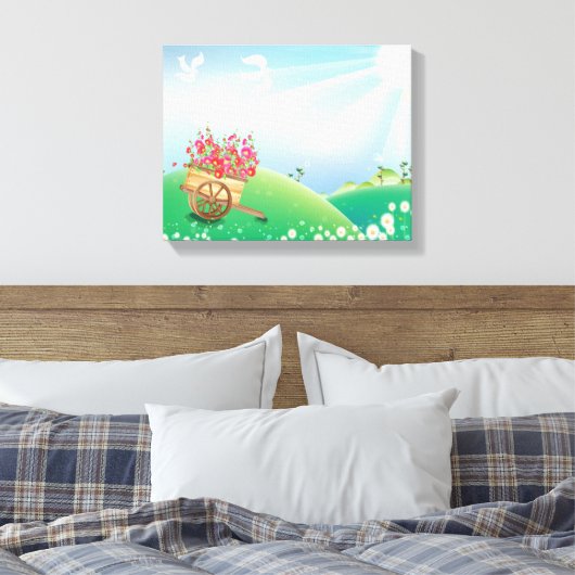 Garden Wagon Wrapped Canvas Leinwanddruck (Insitu (Schlafzimmer))