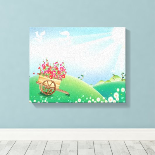 Garden Wagon Wrapped Canvas Leinwanddruck (Insitu (Holzboden))
