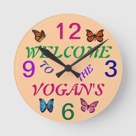 GARDEN WALL CLOCK PERSONALISIERT RUNDE WANDUHR (Vorderseite)