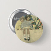 Garden Wall Jessie Willcox Smith, Vintage Kinder Button (Vorne & Hinten)