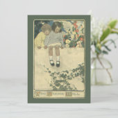 Garden Wall Jessie Willcox Smith, Vintage Kinder Einladung (Stehend Vorderseite)