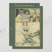 Garden Wall Jessie Willcox Smith, Vintage Kinder Einladung (Vorne/Hinten)
