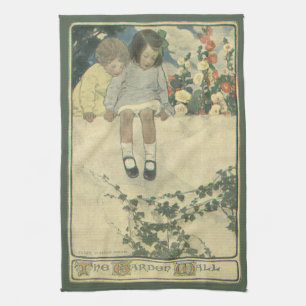 Garden Wall Jessie Willcox Smith, Vintage Kinder Geschirrtuch