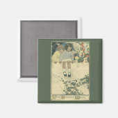Garden Wall Jessie Willcox Smith, Vintage Kinder Magnet (Vorderseite/Rückseite)