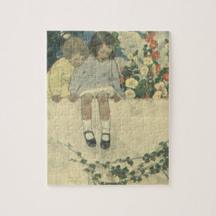 Garden Wall Jessie Willcox Smith, Vintage Kinder Puzzle