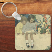 Garden Wall Jessie Willcox Smith, Vintage Kinder Schlüsselanhänger (Vorderseite)