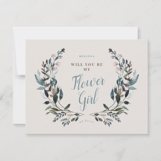 Garden Wappen Eggshell Bridesmaid Flower Giro Einladung (Vorderseite)