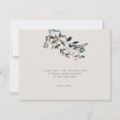 Garden Wappen Eggshell Bridesmaid Flower Giro Einladung (Rückseite)