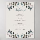 Garden Wappen Eggshell Floral Wedding Program Poster (Vorne)