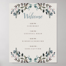 Garden Wappen Eggshell Floral Wedding Program Poster
