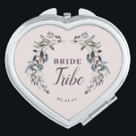 Garden Wappen Floral Bride Stamm Kalligraphie Mauv Taschenspiegel<br><div class="desc">Die perfekte kleine Gabe,  um Ihrem Brautparty Hochburgen für Ihren großen Tag oder Junggeselinnen-Abschied zu schenken. Mit bemalten Aquarellfloralen in hübscher Blues und Pinks. Dies ist Teil unserer Hochzeitskollektion "Garden Wappen". Besuchen Sie die Kollektion,  um mehr koordinierende Artikel für Ihren großen Tag zu sehen!</div>