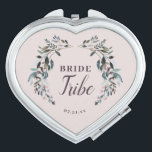 Garden Wappen Floral Bride Stamm Kalligraphie Mauv Taschenspiegel<br><div class="desc">Die perfekte kleine Gabe,  um Ihrem Brautparty Hochburgen für Ihren großen Tag oder Junggeselinnen-Abschied zu schenken. Mit bemalten Aquarellfloralen in hübscher Blues und Pinks. Dies ist Teil unserer Hochzeitskollektion "Garden Wappen". Besuchen Sie die Kollektion,  um mehr koordinierende Artikel für Ihren großen Tag zu sehen!</div>