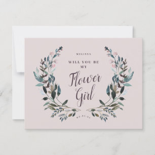 Garden Wappen Floral Mauve Lila Blume Girl Einladung