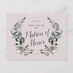 Garden Wappen Floral Mauve Lila Matron of Honour Einladung