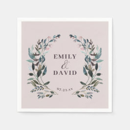 Garden Wappen Floral Wedding Mauve Lila Serviette