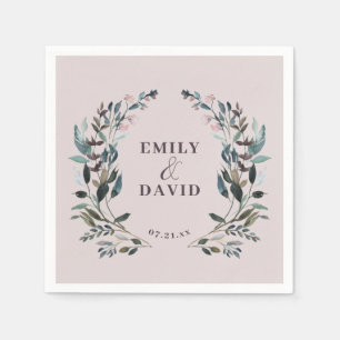 Garden Wappen Floral Wedding Mauve Lila Serviette