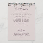 Garden Wappen Mauve Lila Blumenzeremonie Programm (Rückseite)