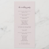 Garden Wappen Mauve Lila Blumenzeremonie Programm (Rückseite)