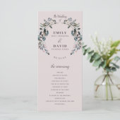 Garden Wappen Mauve Lila Blumenzeremonie Programm (Stehend Vorderseite)