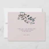 Garden Wappen Mauve Lila Floral Bridesmaid Einladung (Rückseite)