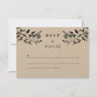Garden Wappen Rustic Kraft Floral Response Wedding