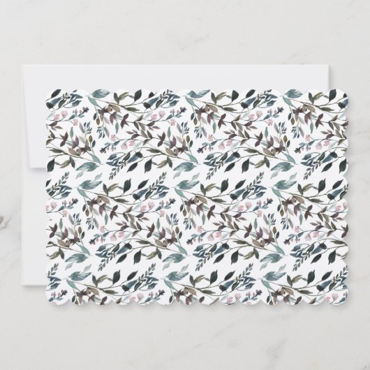 Garden Wappen Rustic Kraft Floral Wedding Probe Einladung (Rückseite)