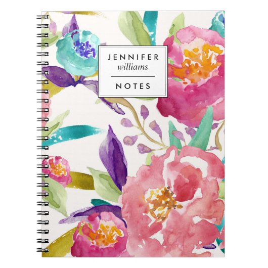 Garden Wasserfarbe Personalisiert Notizblock (Vorderseite)