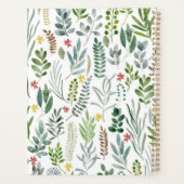 Garden Watercolor Blätter Personalisiert Planer (Rückseite)