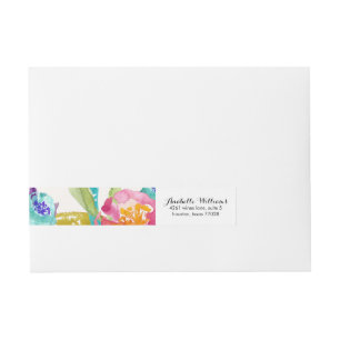 Garden Watercolor Rundum-Adressaufkleber