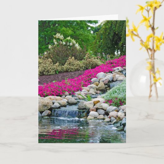 Garden Waterfall Beileid Karte (Gelbe Blume)