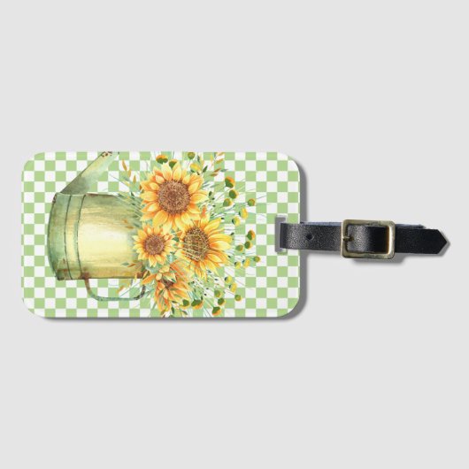 Garden Watering Can Sonnenblumen Gepäckanhänger (Vorderseite (Horizontal))