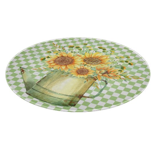 Garden Watering Can Sonnenblumen Schneidebrett (Ecke)