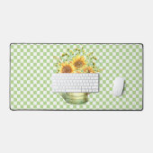 Garden Watering Can Sonnenblumen Schreibtischunterlage (Tastatur & Maus)