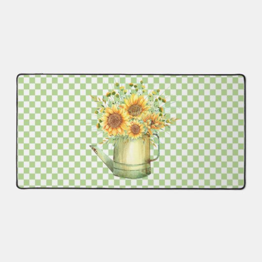 Garden Watering Can Sonnenblumen Schreibtischunterlage (Vorderseite)