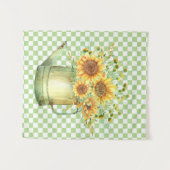 Garden Watering Can Sonnenblumen Wandteppich (Vorderseite (Horizontal))