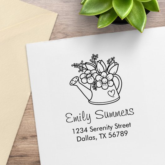 Garden Watering Dose mit Blume Adresse Gummistempel