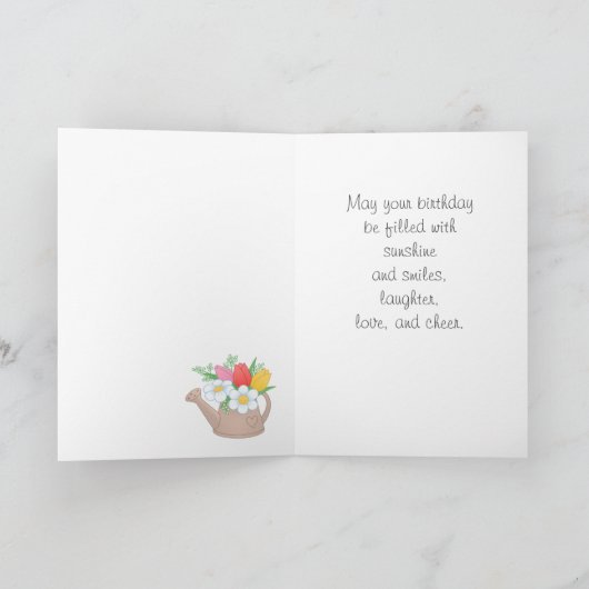 Garden Watering Dose mit Blume - Happy Birthday Karte (Innenseite)