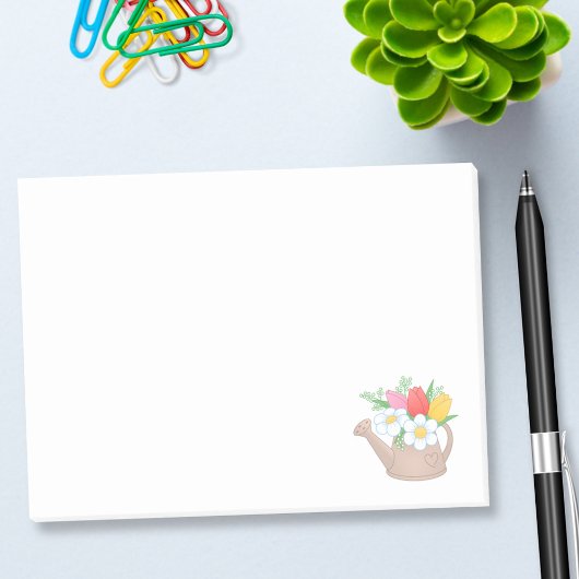Garden Watering Dose mit Blume Post-it Klebezettel