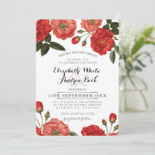 GARDEN WEDD INVITE Chic rote Rosen Blume Einladung (Stehend Vorderseite)