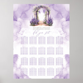 Garden Wedding 20 Table Wedding Seating Chart Poster