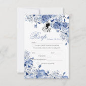 Garden Wedding Blume Elegante Rose RSVP Karte (Vorderseite)