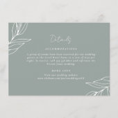 Garden Wedding Botanisches Leaf Details Begleitkarte (Vorderseite)