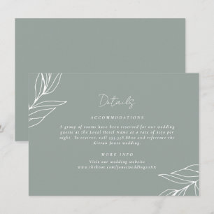 Garden Wedding Botanisches Leaf Details Begleitkarte
