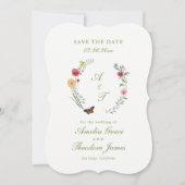 Garden Wedding Die Cut Save the Date Card Einladung (Vorderseite)