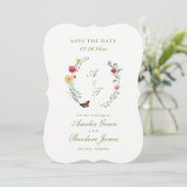 Garden Wedding Die Cut Save the Date Card Einladung (Stehend Vorderseite)