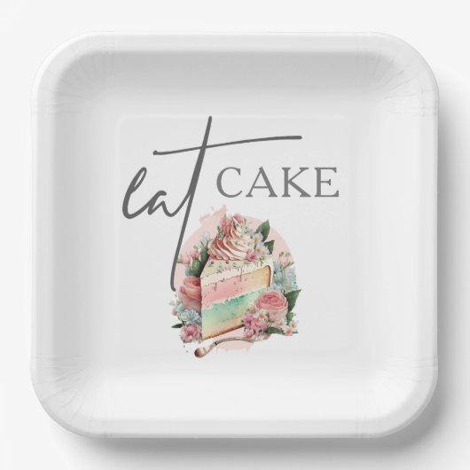 Garden Wedding Eat Cake Pappteller (Vorderseite)