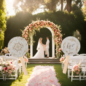 Garden Wedding Fan White Hummingbird Fächer