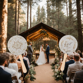 Garden Wedding Fan White Hummingbird Fächer