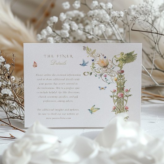 Garden Wedding Information Vintag Illustrationen Begleitkarte